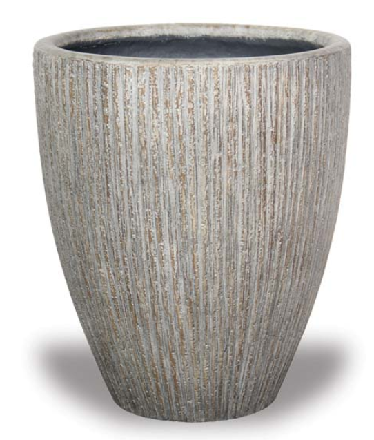 Bark Texture Belly Pot - Fossil Wood Washed - Medium