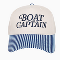 Boat Captain Hat - Blue Stripes