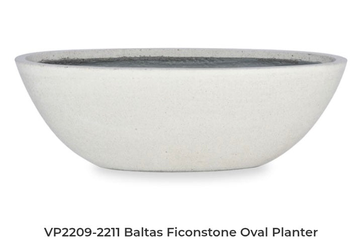 Baltas Ficonstone Oval Planter - White Sand - Medium
