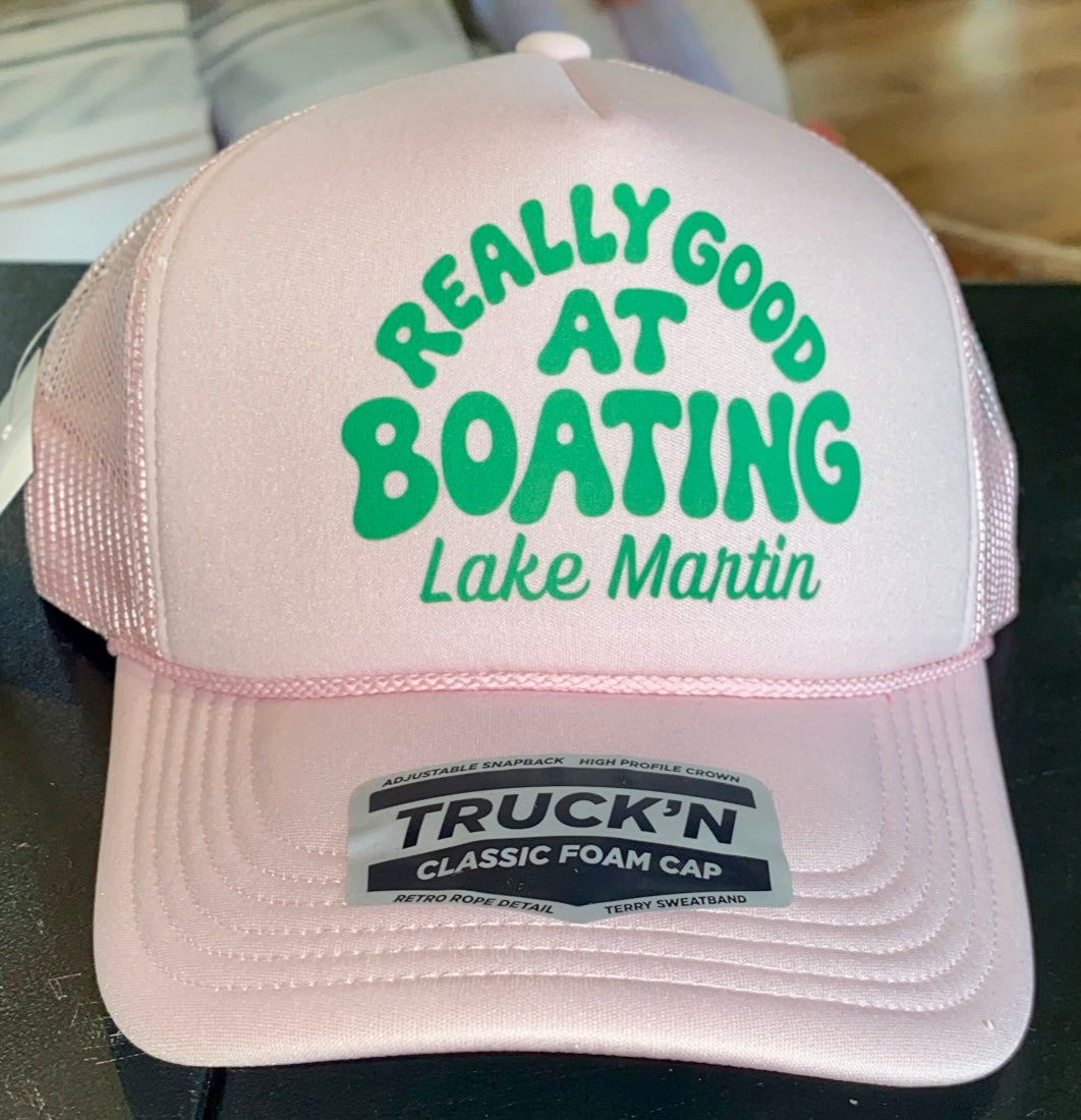 Really Good at Boating Hat - Pink & Green
