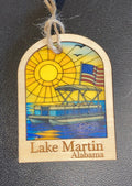 Lake Martin Stained Glass & Wood Ornament