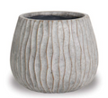 Small Waved Round Pot - Fossil Wood Washed - Small