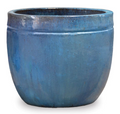 Indent Round Planter - Medium - Ocean Blue